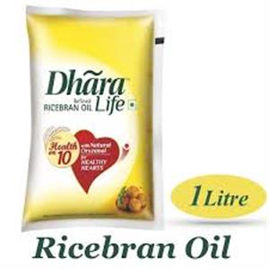 Dhara - Refined oil - Rice Bran (Natural Oryzanol & Vitamin E) (1 L)
